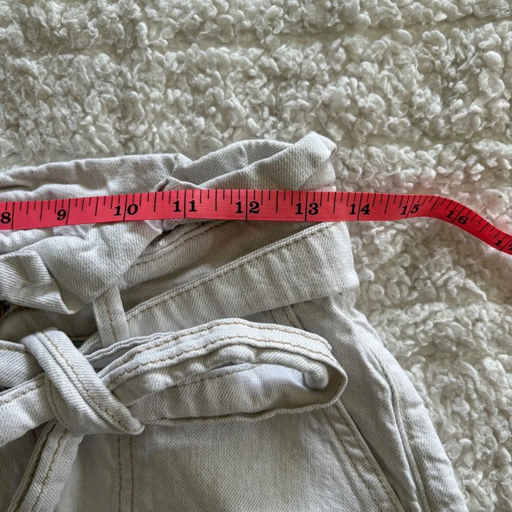 Free People Splendor In The Grass Skirt in Oatmeal‎ Paperbag Waist Cotton Sz 2